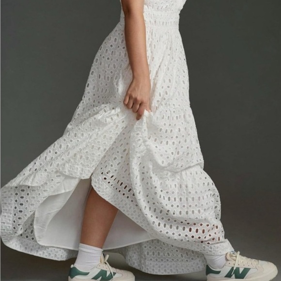 ANTHROPOLOGIE The Somerset Collection Eyelet Edition Maxi Dress White Size XXS - Picture 5 of 15